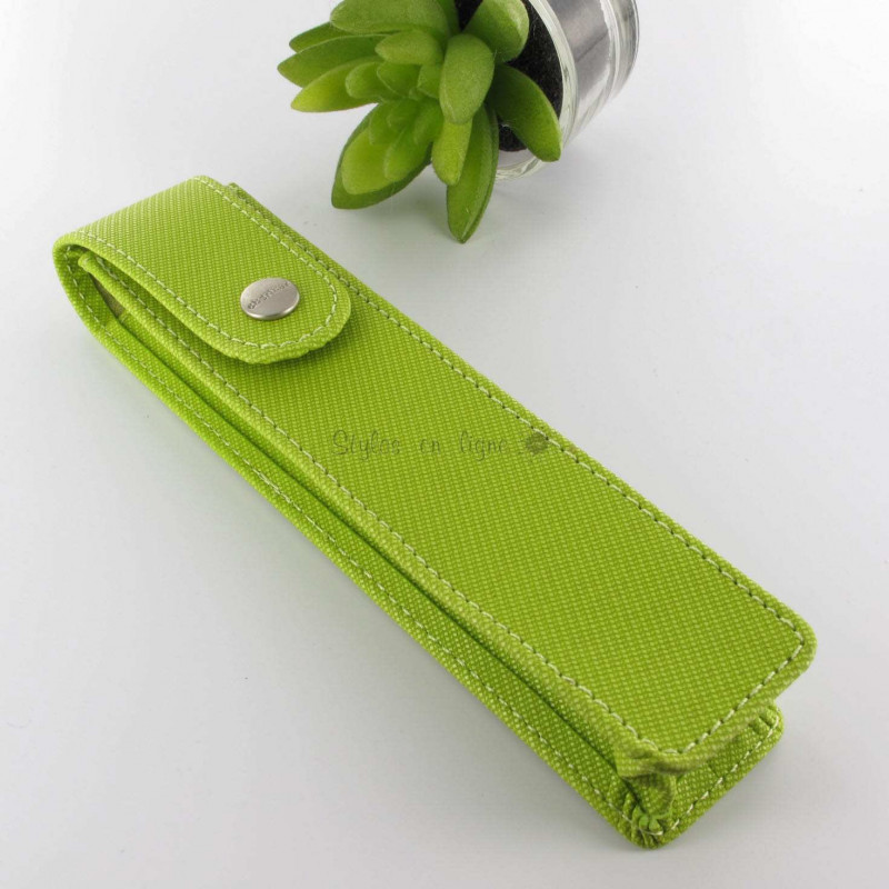 Etui à Stylo Cuir Oberthur® Lady Vert Pomme (1 Stylo)