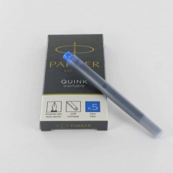 Cartouches Bleues effaçables Parker Quink- Boite de 5