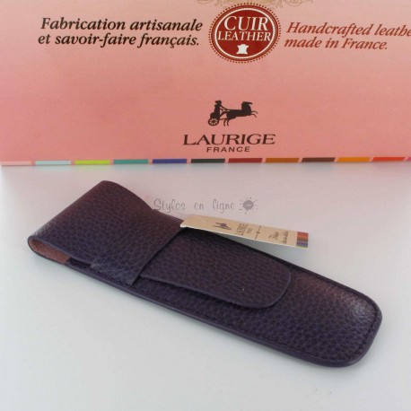 Etui Cuir Laurige® Violine 2 Stylos