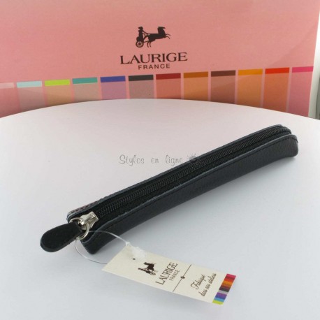 Etui-Trousse Cuir Laurige® Noir