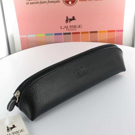 Trousse Cuir Laurige® Noire sur Stylos En Ligne