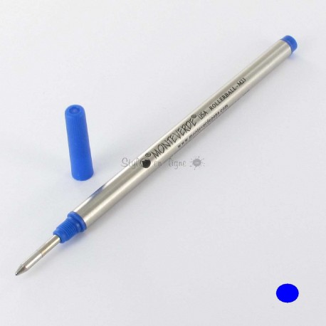 Pack de 2 Recharges ROLLER BLEUE MOYENNE 0,7 mm (recharge générique/compatible) pour stylos MB.