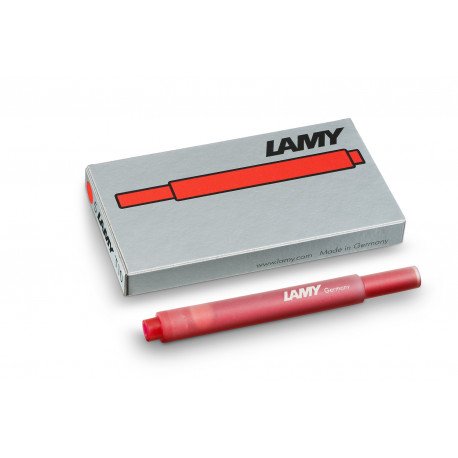 CARTOUCHE D'ENCRE ROUGE LAMY (T 10) Boite de 5. CARTOUCHE D'ENCRE ROUGE LAMY (T 10) Boite de 5.