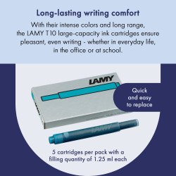 Cartouches LAMY T10 turquoise – confort d’écriture longue durée, remplacement facile