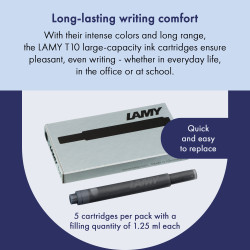 LAMY T10 noir – étui et cartouche, gros plan