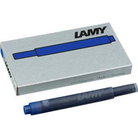 LAMY T10 bleu effaçable – étui et cartouche, gros plan - stylosenligne.com