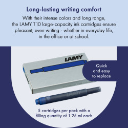 Cartouches LAMY T10 bleu – confort d’écriture longue durée, remplacement facile
