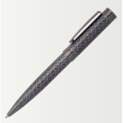Stylo bille Cerruti 1881 avec détail du clip et finition motif géométrique