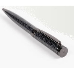 Détail du stylo bille Cerruti 1881 gris anthracite avec motif gravé