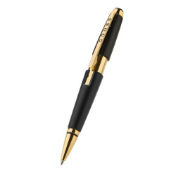 Stylo roller Cross Edge noir mat et doré, vue oblique